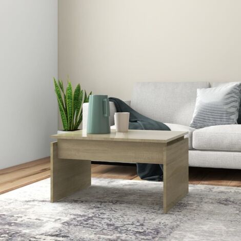 Mesa de centro de aglomerado color roble Sonoma 68x50x38 cm