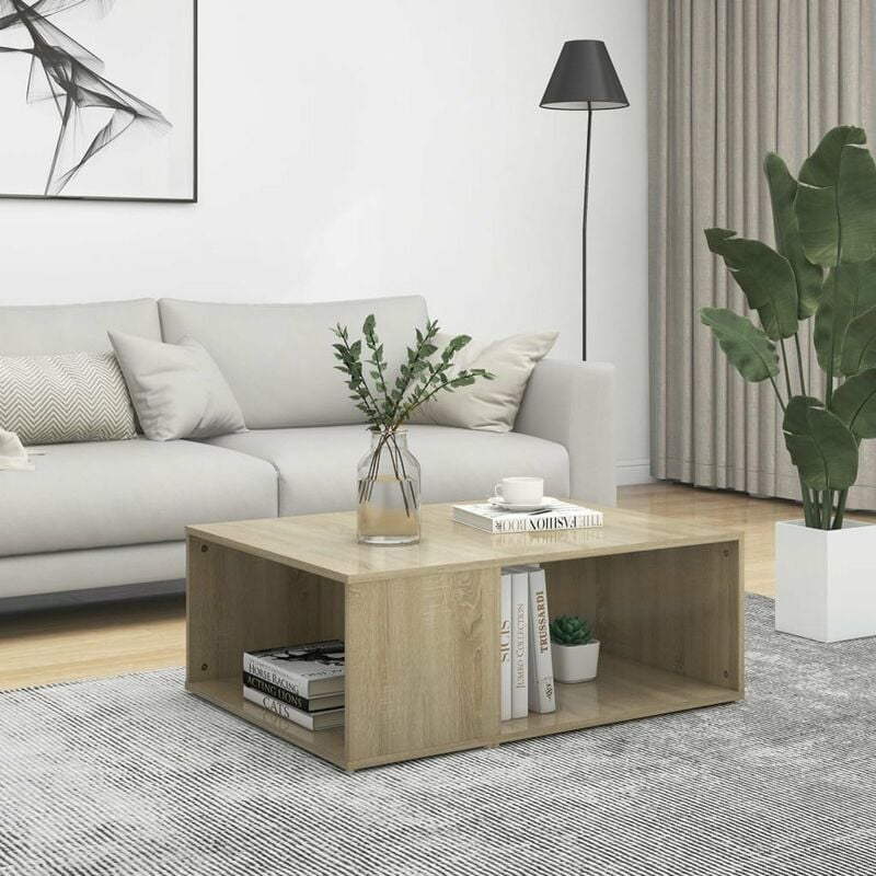 

Mesa de centro de aglomerado color roble Sonoma 90x67x33 cm