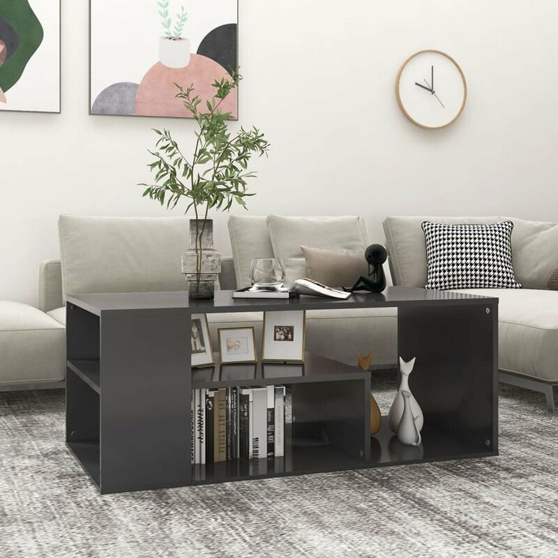 

Mesa de centro de aglomerado gris 100x50x40 cm