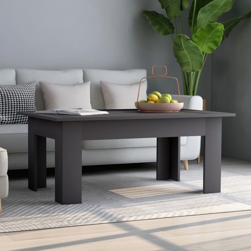 

Mesa de centro de aglomerado gris 100x60x42 cm