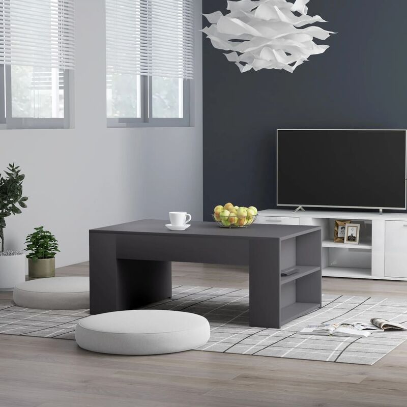 

Mesa de centro de aglomerado gris 100x60x42 cm - Gris