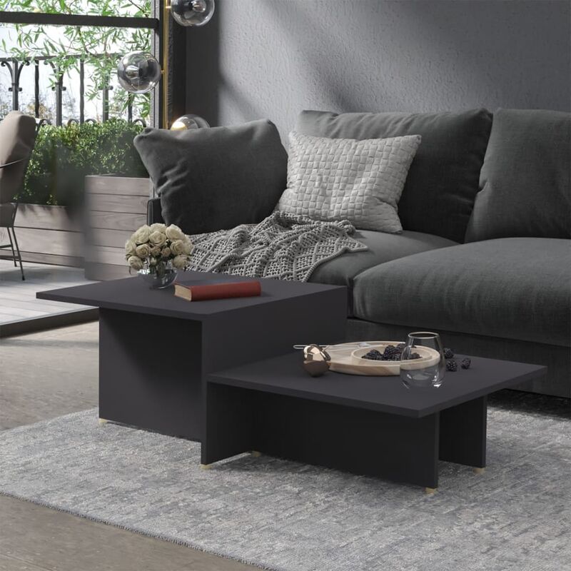 

Mesa de centro de aglomerado gris 111,5x50x33 cm