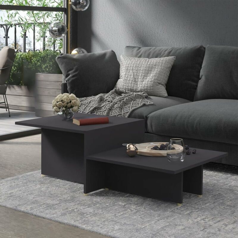 

Mesa de centro de aglomerado gris 111,5x50x33 cm