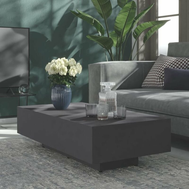 

Mesa de centro de aglomerado gris 115x60x31 cm