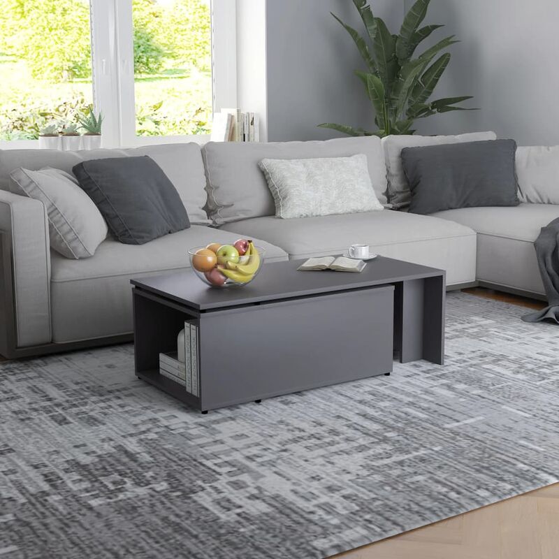 

Mesa de centro de aglomerado gris 150x50x35 cm - Gris