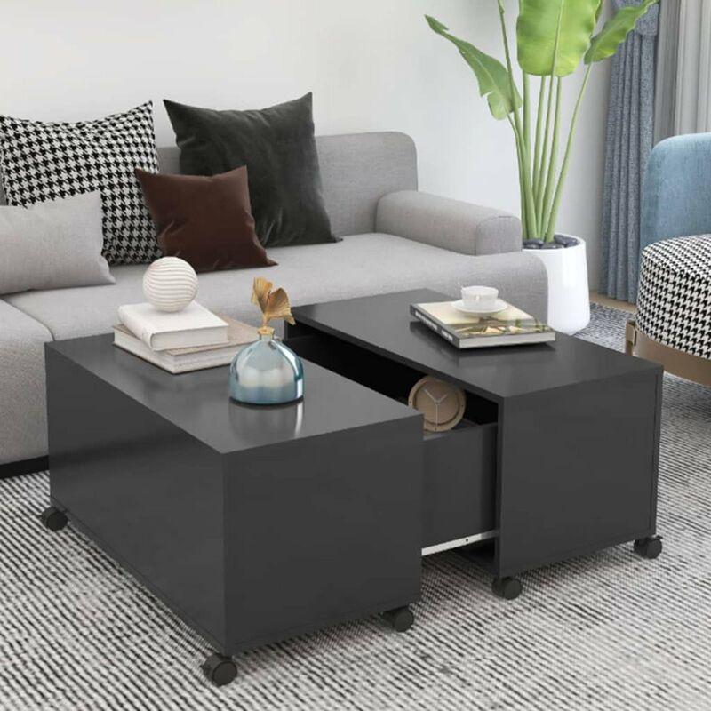 

Mesa de centro de aglomerado gris 75x75x38 cm