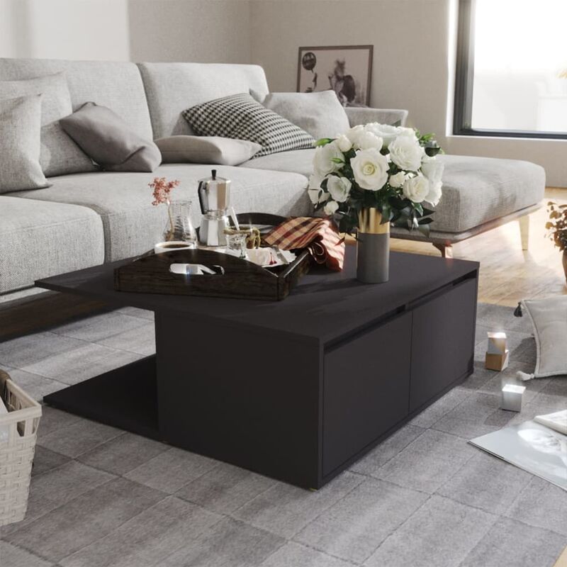 

Mesa de centro de aglomerado gris 80x80x31 cm