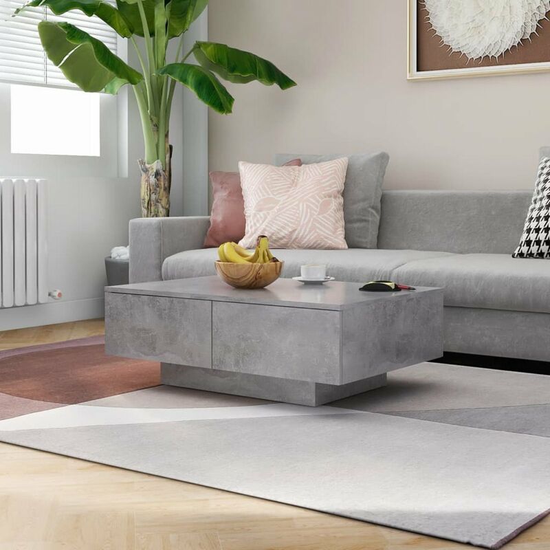 

Mesa de centro de aglomerado gris 90x60x31 cm