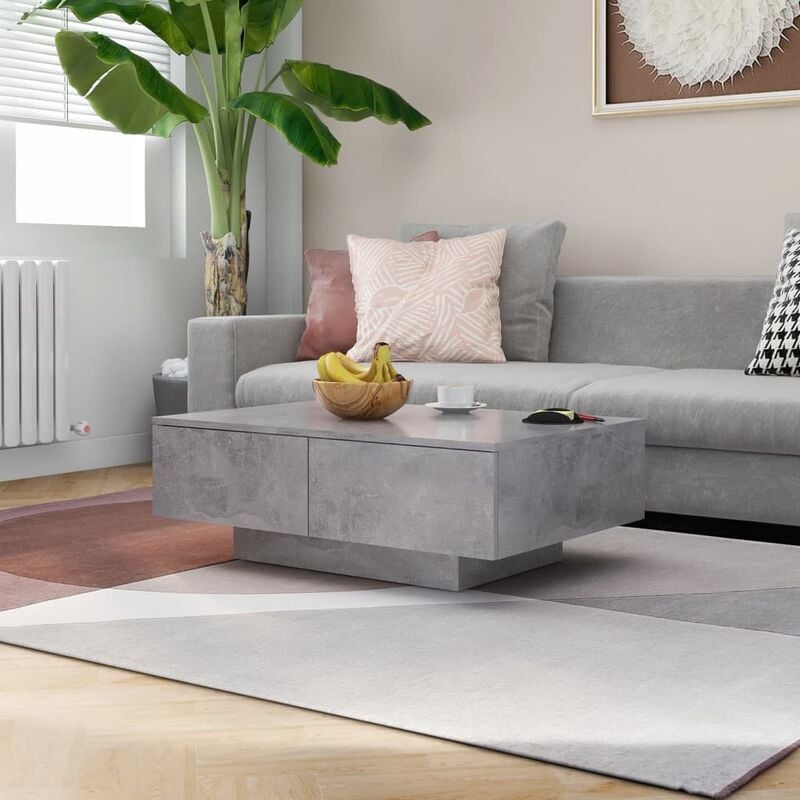 

Mesa de centro de aglomerado gris 90x60x31 cm
