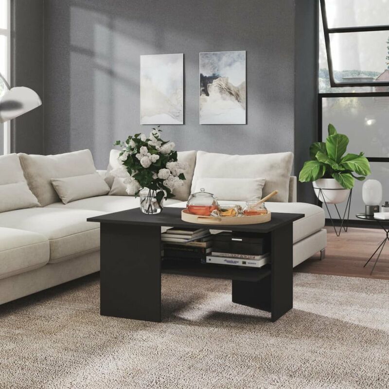 

Mesa de centro de aglomerado gris 90x60x46,5 cm