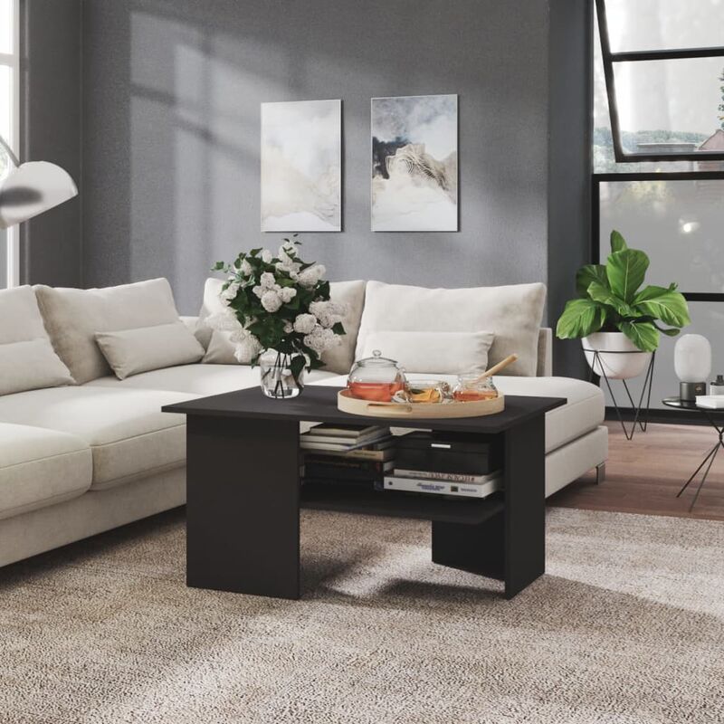 

Mesa de centro de aglomerado gris 90x60x46,5 cm