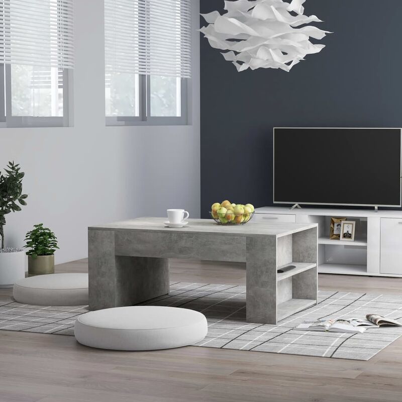 

Mesa de centro de aglomerado gris hormigón 100x60x42 cm - Gris