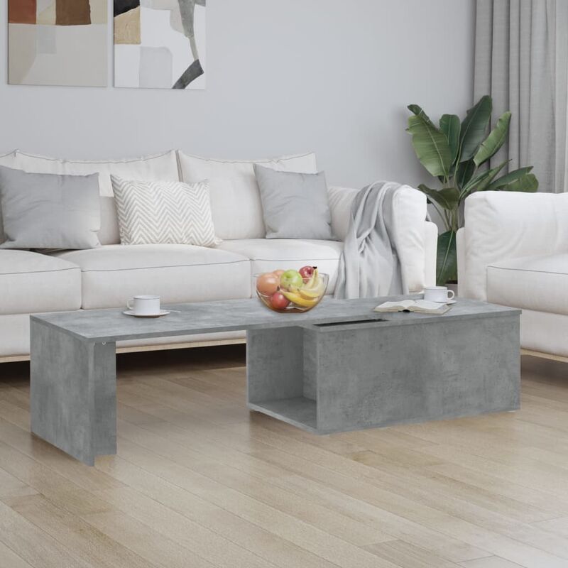 

Mesa de centro de aglomerado gris hormigón 150x50x35 cm - Gris