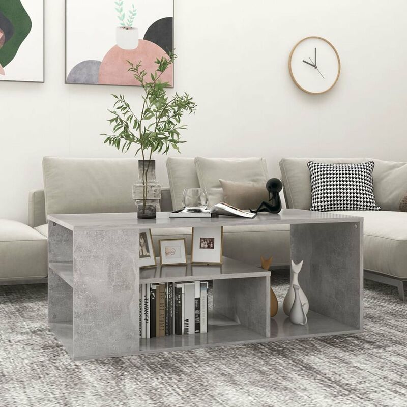 

Mesa de centro de aglomerado gris hormigon 100x50x40 cm