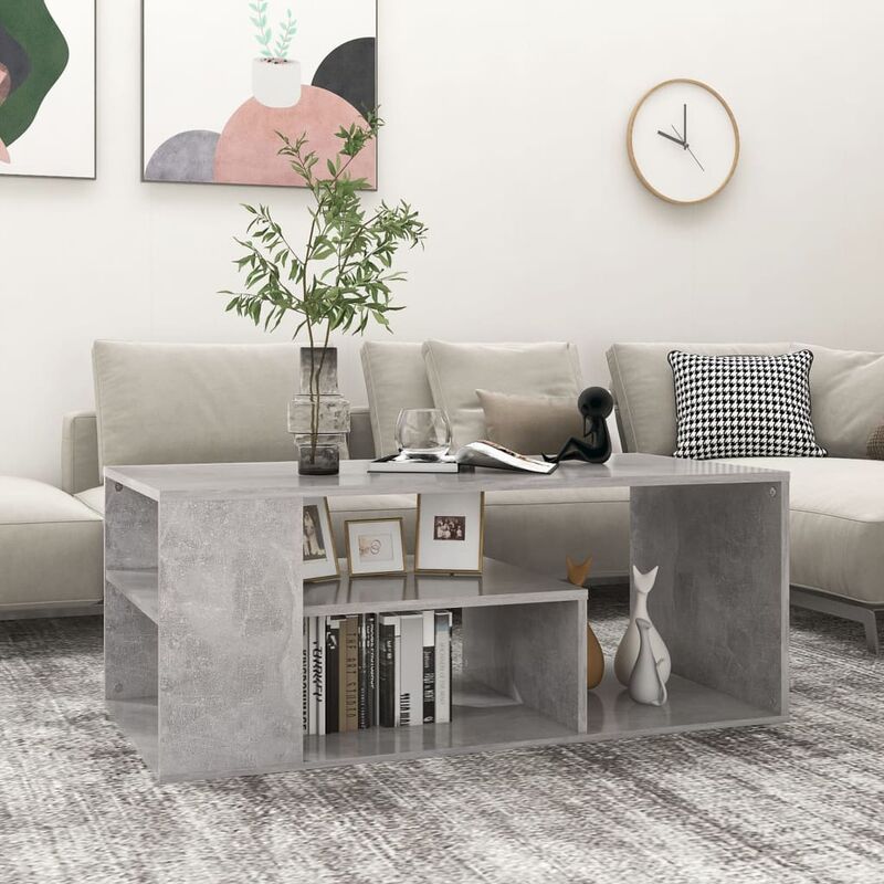 

Mesa de centro de aglomerado gris hormigón 100x50x40 cm