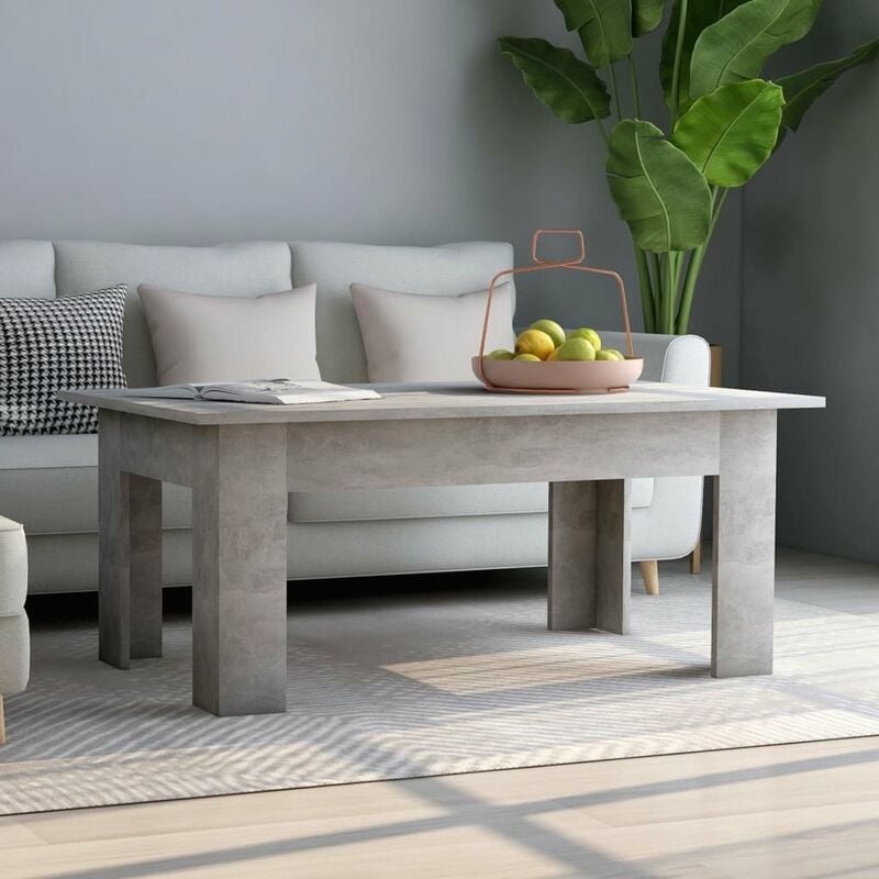 

Mesa de centro de aglomerado gris hormigon 100x60x42 cm