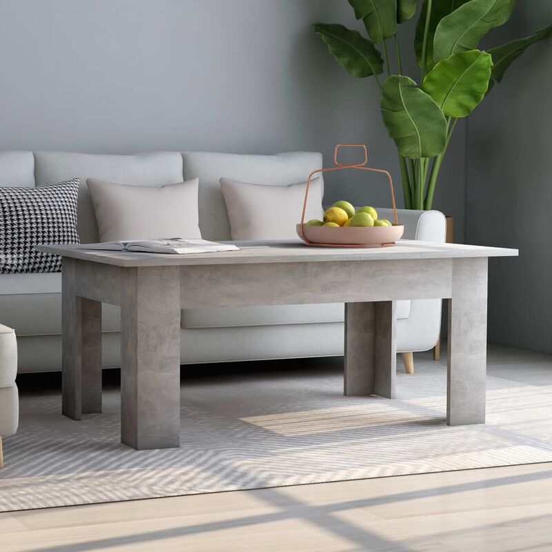 

Mesa de centro de aglomerado gris hormigón 100x60x42 cm