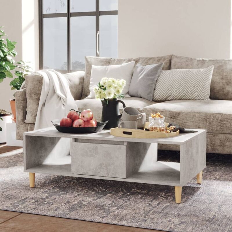 

Mesa de centro de aglomerado gris hormigón 103,5x60x35 cm