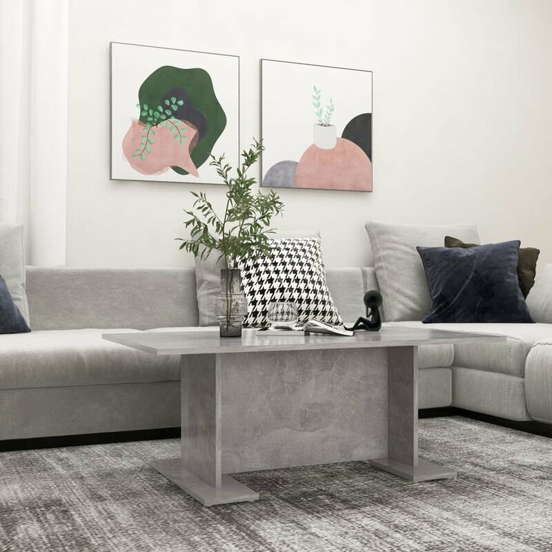 

Mesa de centro de aglomerado gris hormigon 103,5x60x40 cm