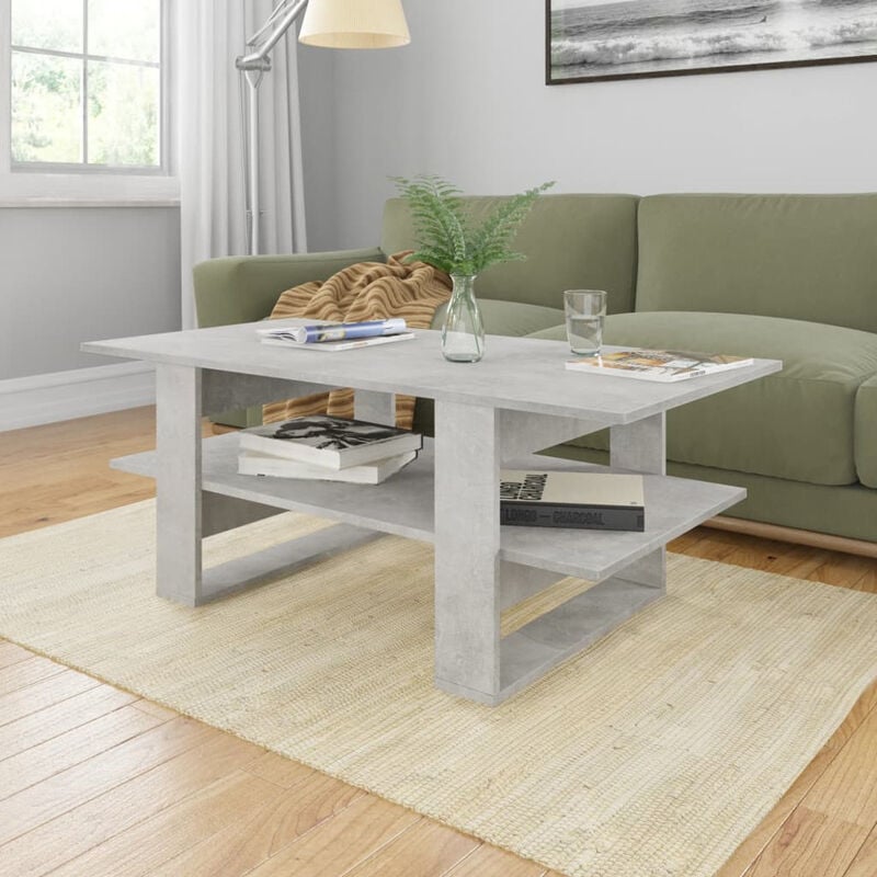 

Mesa de centro de aglomerado gris hormigon 110x55x42 cm