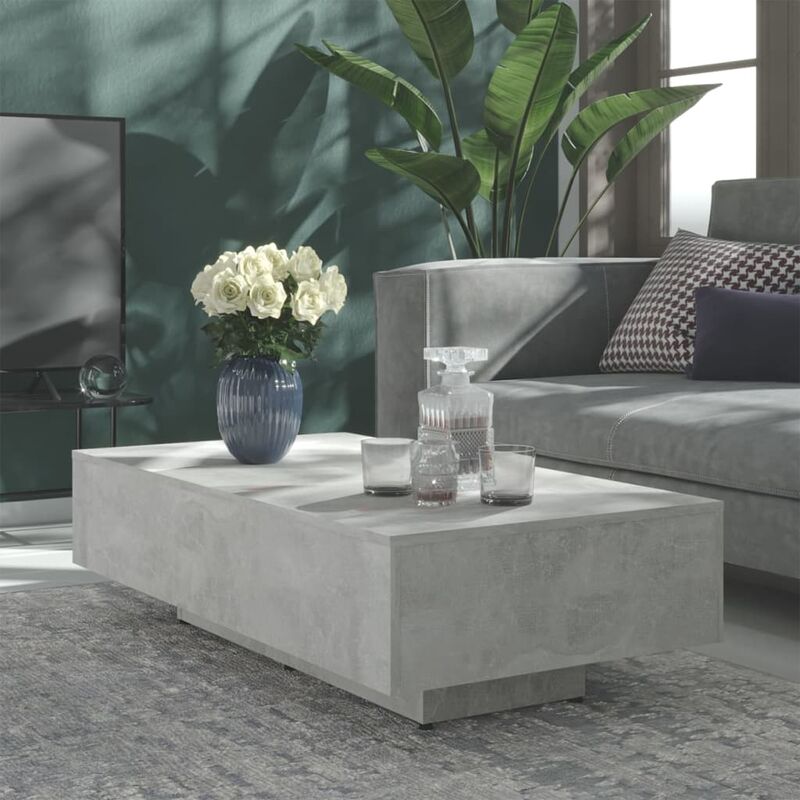 

Mesa de centro de aglomerado gris hormigón 115x60x31 cm
