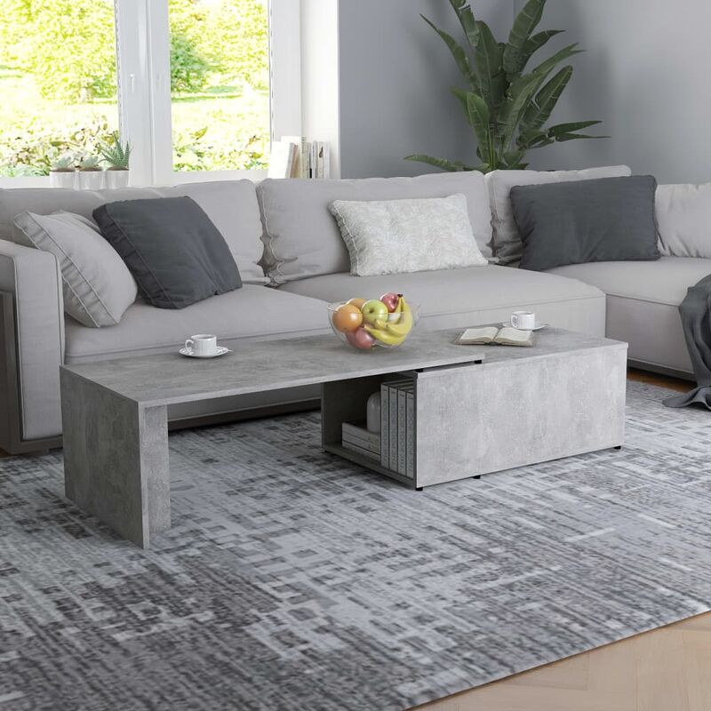 

Mesa de centro de aglomerado gris hormigón 150x50x35 cm