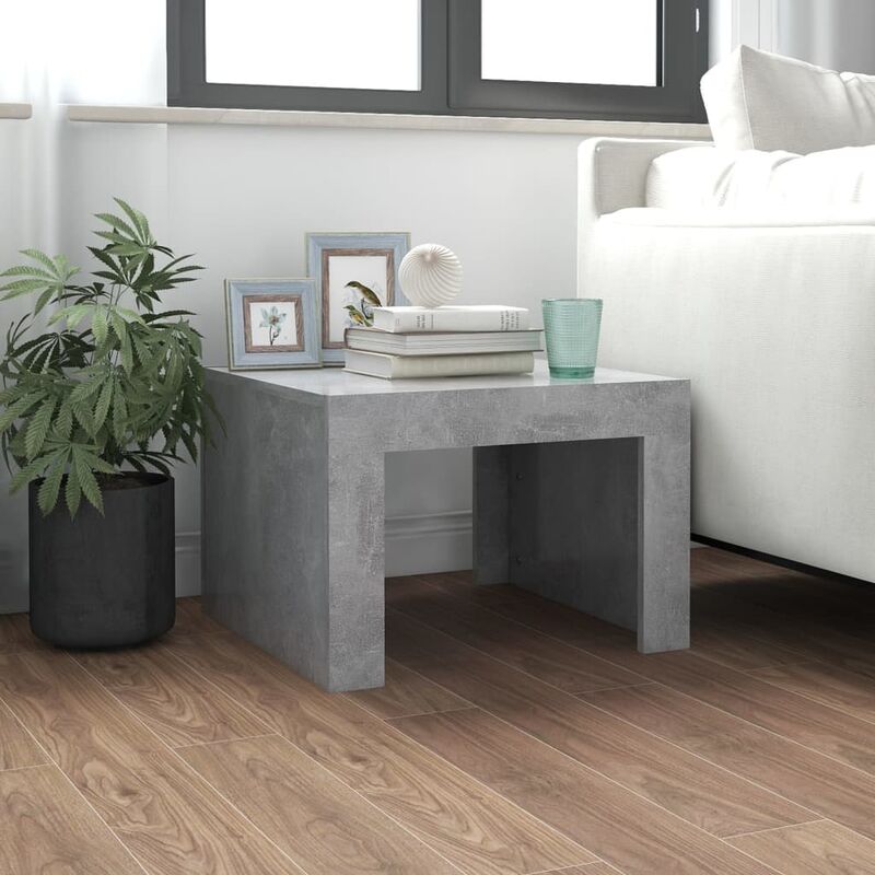 

Mesa de centro de aglomerado gris hormigón 50x50x35 cm
