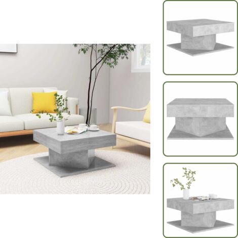 Mesa de centro de aglomerado gris hormigón 57x57x30 cm