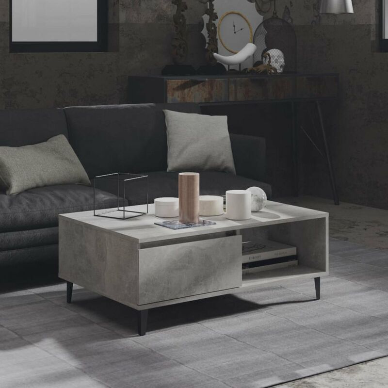 

Mesa de centro de aglomerado gris hormigon 90x60x35 cm