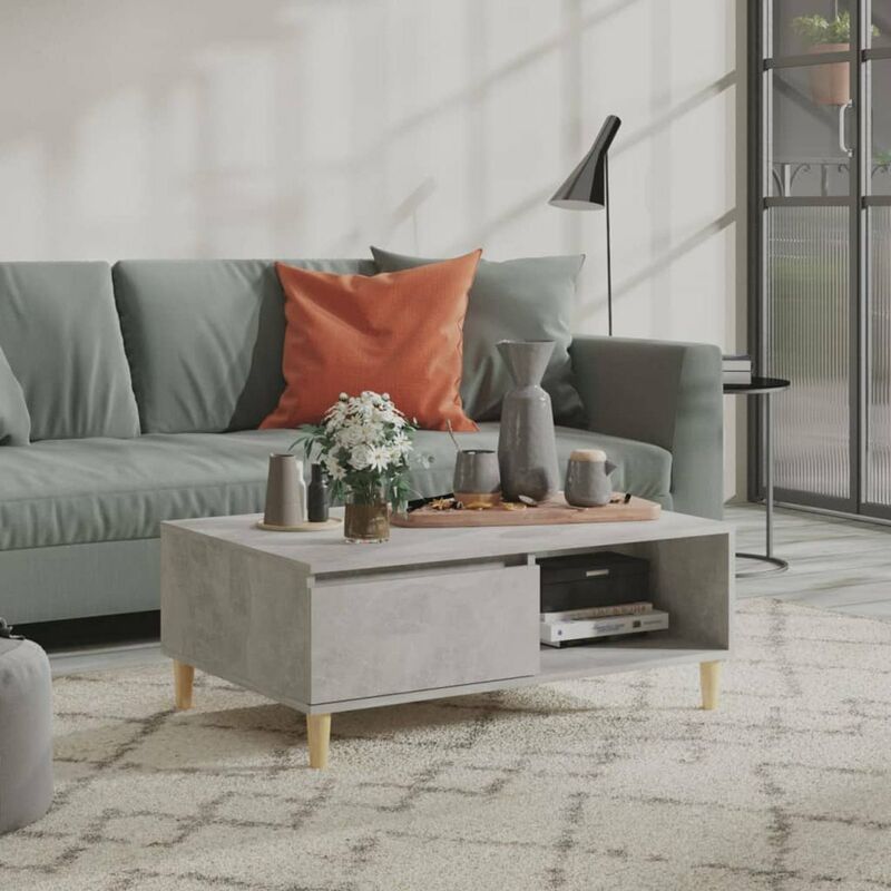 

Mesa de centro de aglomerado gris hormigon 90x60x35 cm