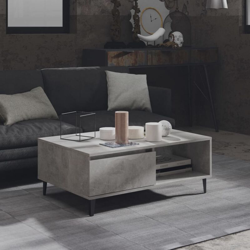 

Mesa de centro de aglomerado gris hormigón 90x60x35 cm