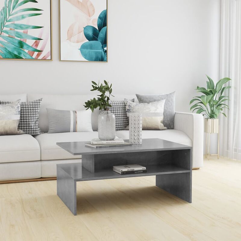 

Mesa de centro de aglomerado gris hormigón 90x60x42,5 cm