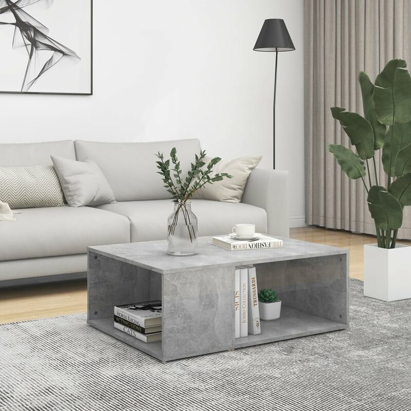 

Mesa de centro de aglomerado gris hormigón 90x67x33 cm