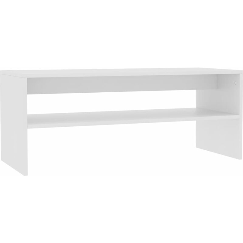 

vidaXL Mesa de Centro de Aglomerado 100x40x40 cm Blanco - Blanco