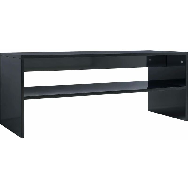 

vidaXL Mesa de Centro de Aglomerado 100x40x40 cm Negro Brillante - Negro
