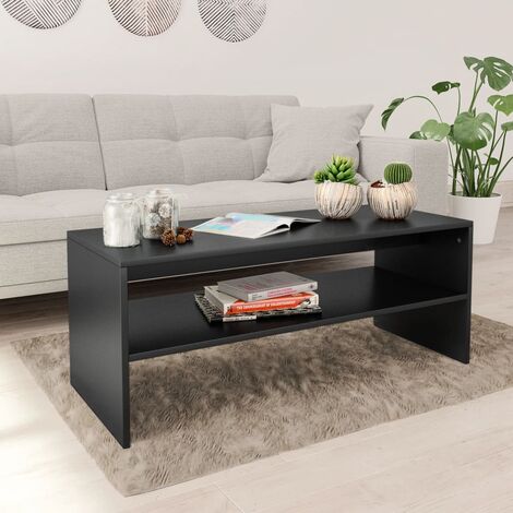Mesa de centro de aglomerado negro 100x40x40 cm