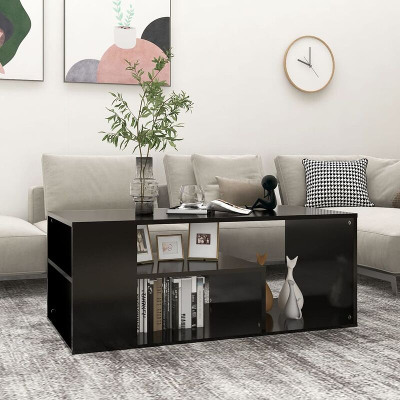 

Mesa de centro de aglomerado negro 100x50x40 cm