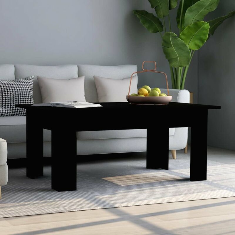 

Mesa de centro de aglomerado negro 100x60x42 cm