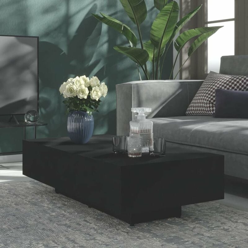 

Mesa de centro de aglomerado negro 115x60x31 cm