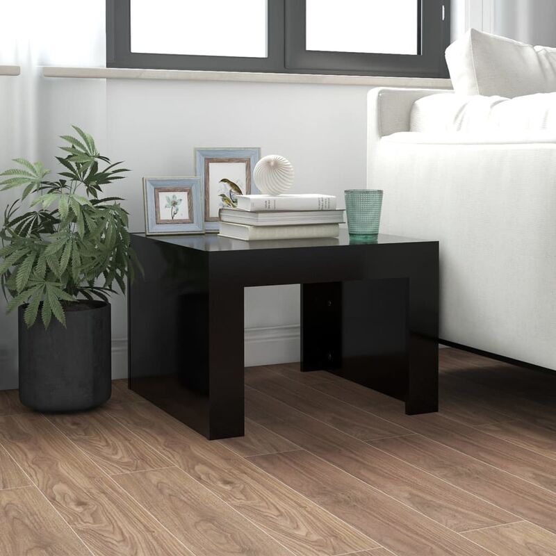 

Mesa de centro de aglomerado negro 50x50x35 cm