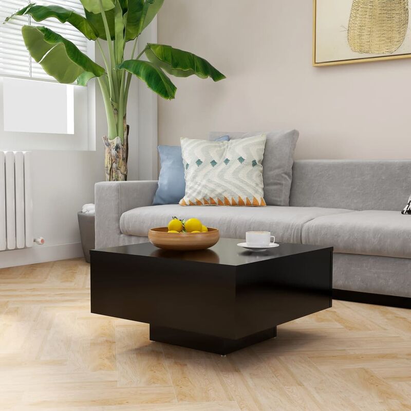 

Mesa de centro de aglomerado negro 60x60x31,5 cm