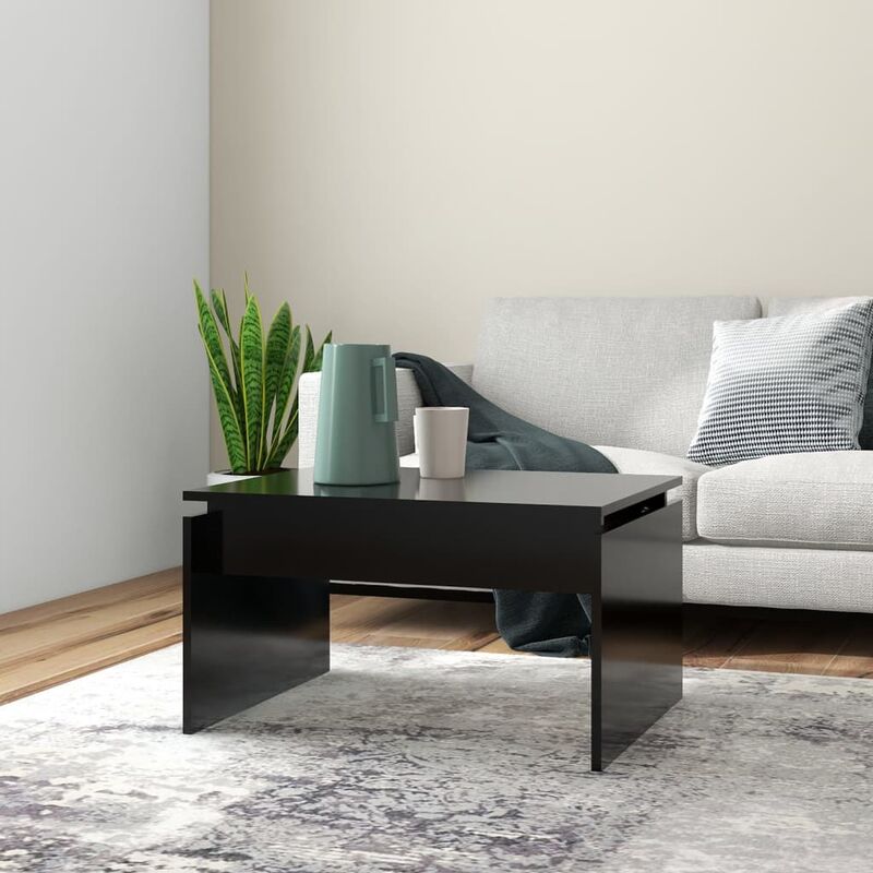 

Mesa de centro de aglomerado negro 68x50x38 cm