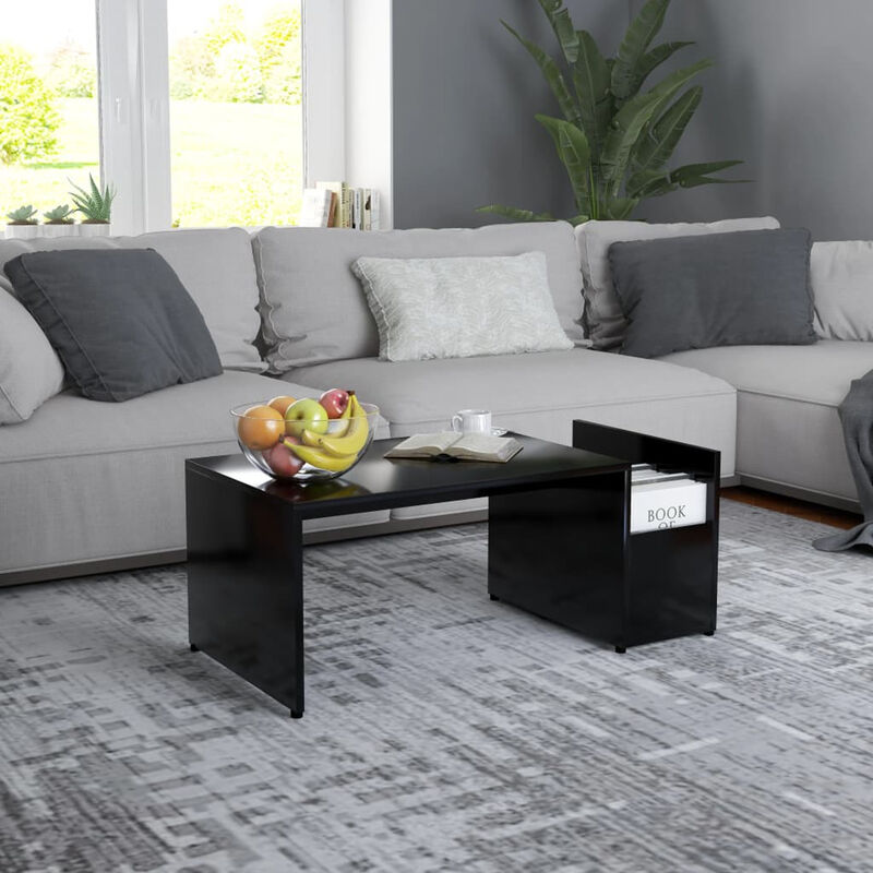 

Mesa de centro de aglomerado negro 90x45x35 cm
