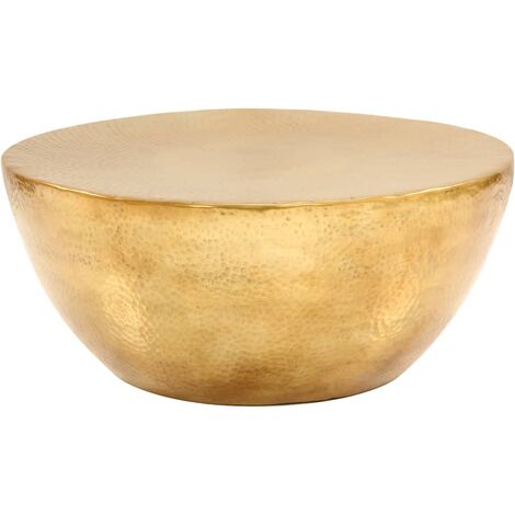 Mesa de centro de aluminio martillado latón 70x30 cm vidaXL