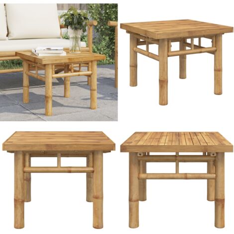 Mesa de centro de bambú 45x45x35 cm - Mesa de exterior - Mesa de salón