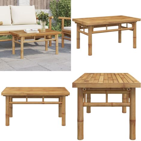 Mesa de centro de bambú 70x40x35 cm - Mesa de exterior - Mesa de salón