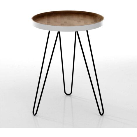 Mesa de centro de bambú y metal diseño moderno Temaki