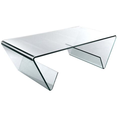 Mesa de centro de cristal 110x55 cm con compartimento para revistas Pyramid