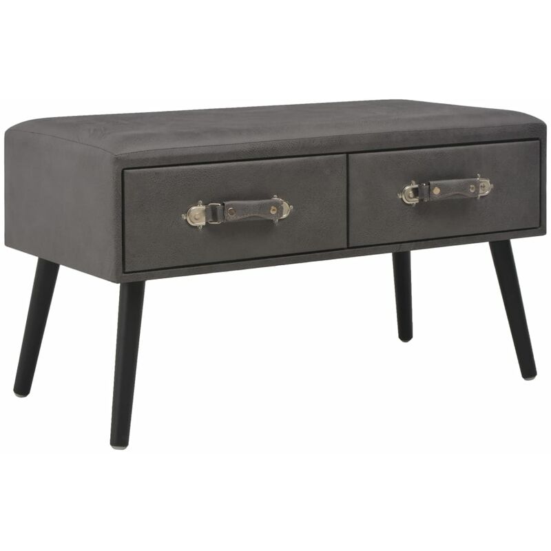 

Mesa de centro de cuero sintético gris 80x40x46 cm - Gris