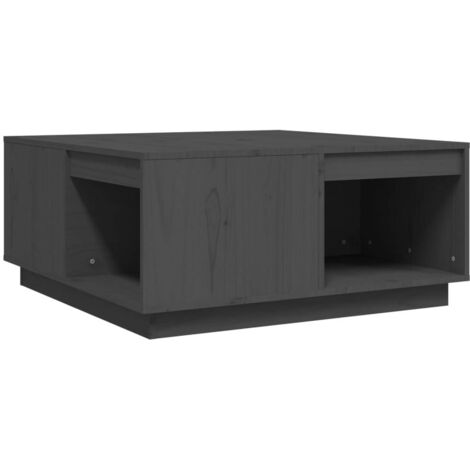 Mesa de centro de diseño moderno y contemporáneo 80 x 81 x 36,5 cm madera maciza de pino gris DEC039208